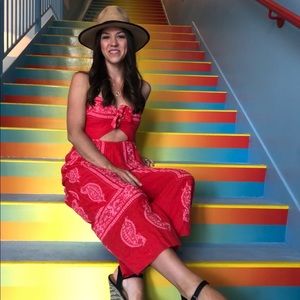 Red Free People Romper.  NWT